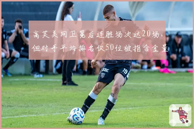 高芙美网卫冕后连胜场次达20场，但对手平均排名仅50位被指含金量低